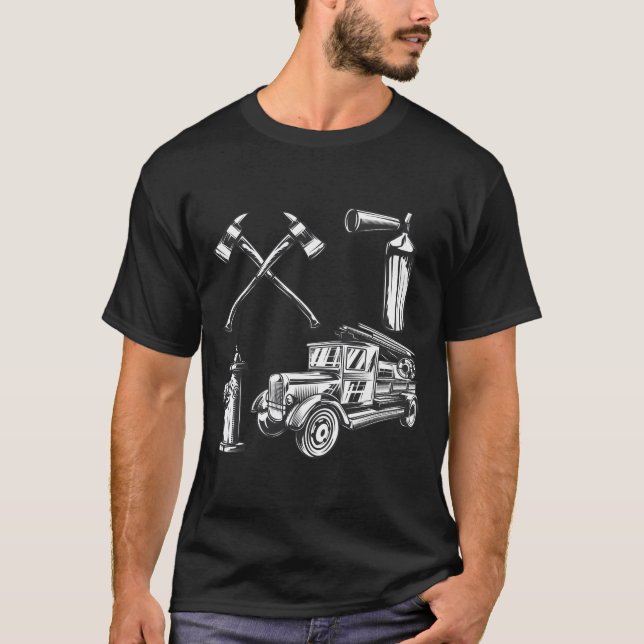 Firefighting Vintage Style Fire T-Shirt (Front)