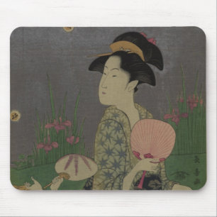 Fireflies, 1793 (colour woodcut) mouse mat