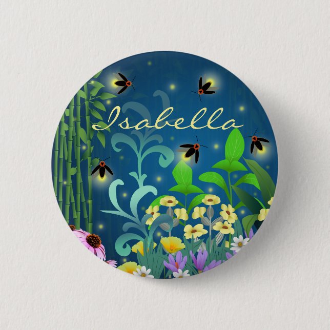 Fireflies   6 cm round badge (Front)