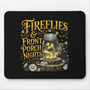 Fireflies and front porch nights rustic floral mouse mat