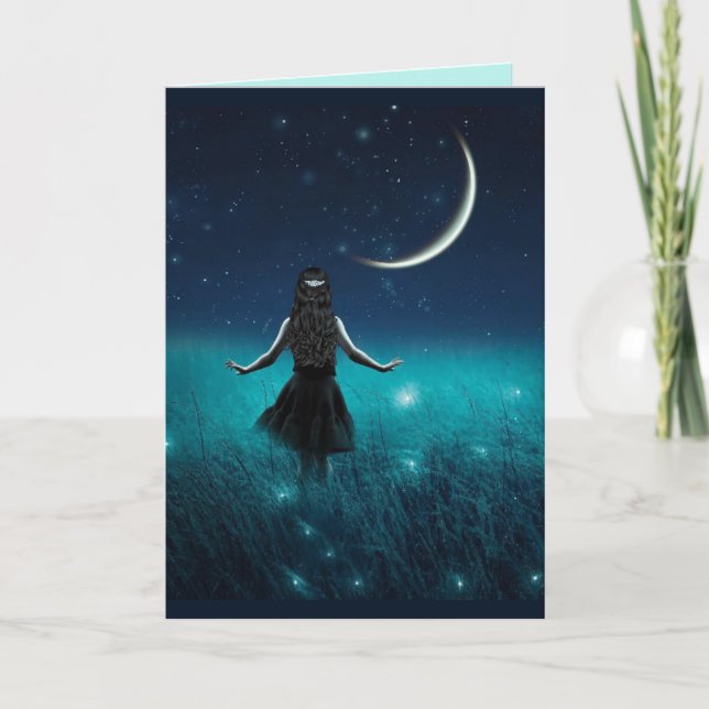 FIREFLIES AND GIRL BIRTHDAY CARD FOR FRAMING (Front)