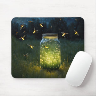 Fireflies Glowing In A Jar Mouse Mat
