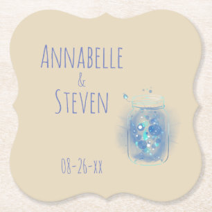 Fireflies in Jar Personalised Classic Paper Coaster