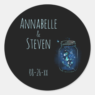Fireflies in Jar Personalised Classic   Round Sticker