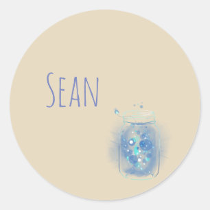 Fireflies in Jar Personalised Classic Round Sticker
