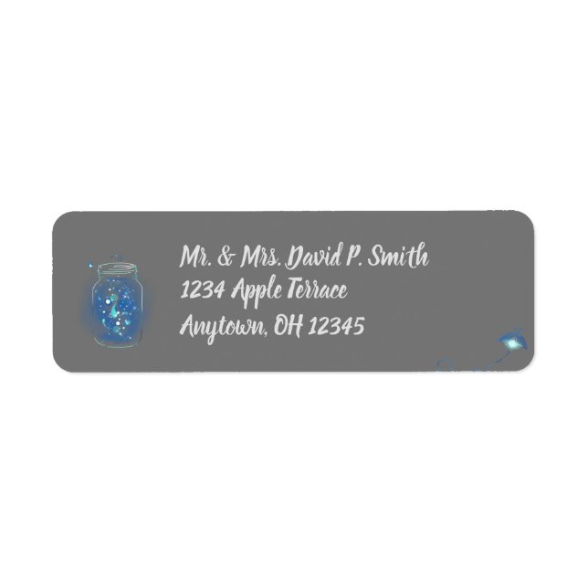 Fireflies in Jar Personalised Grey Background (Front)