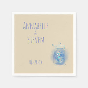 Fireflies in Jar Personalised Wedding Napkin