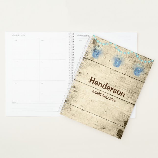 Fireflies in Jars on Wood Planner (Display)