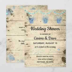 Fireflies in Jars Rustic Wedding Shower Invitation