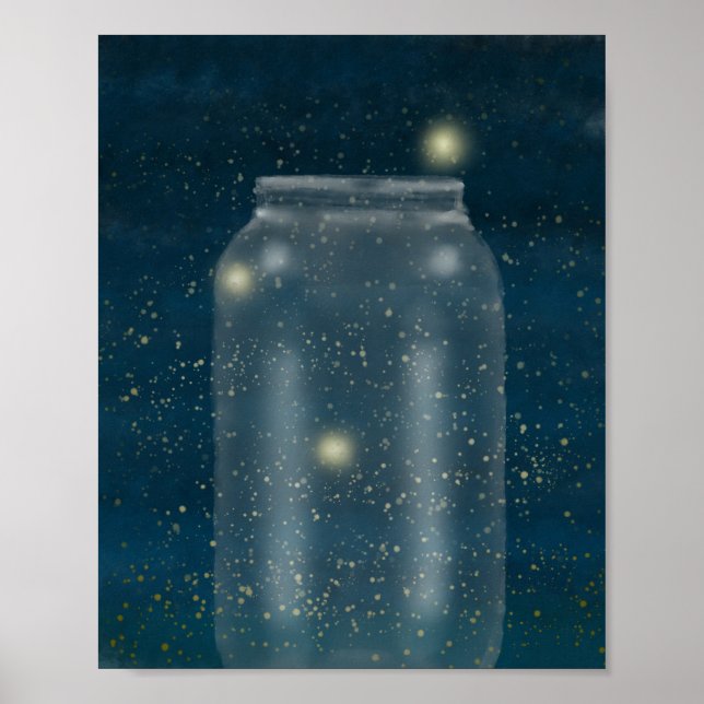 Fireflies & Jar Painting Poster (Front)