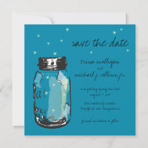 Fireflies & Mason Jar Save the Date