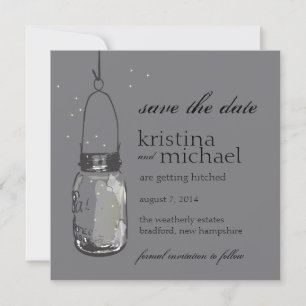Fireflies & Mason Jar Save the Date