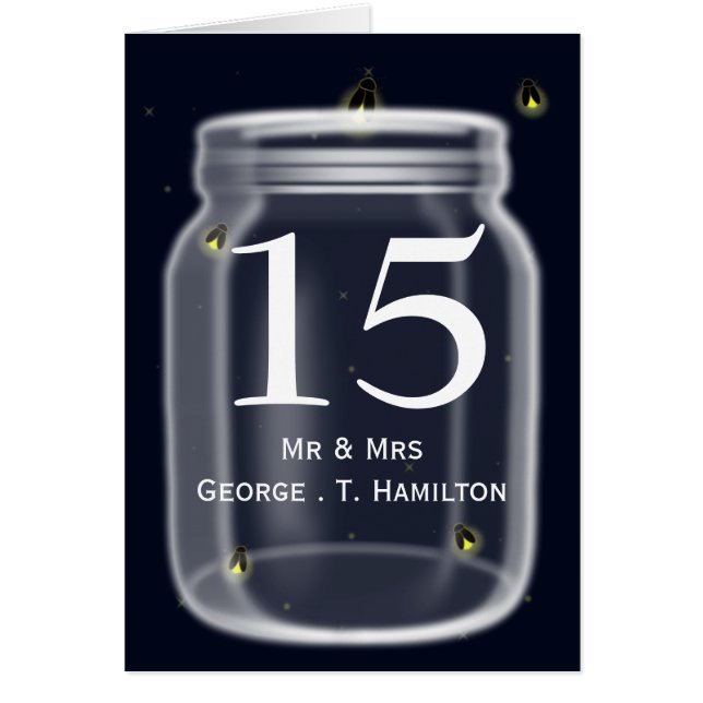 fireflies mason jar wedding table numbers (Front)