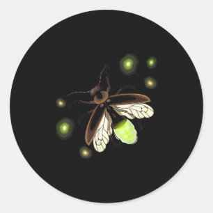 Fireflies Natural Camping Insect Classic Round Sticker