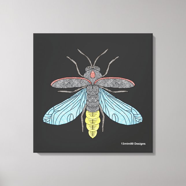 Firefly (black) - Canvas Print (Front)