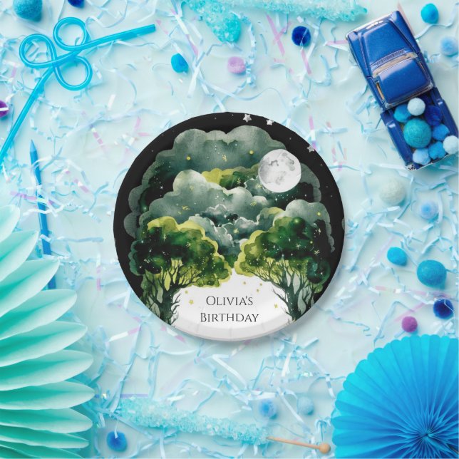 Firefly Fantasy Woodland Birthday Paper Plate (Party)
