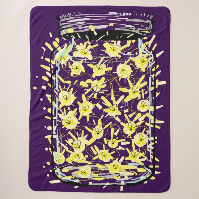 Firefly Frenzy Sherpa Blanket (Front)
