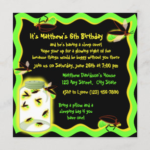 Firefly Frolic Birthday Invitation