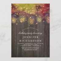 Firefly Lights and Mason Jar Rustic Birthday Party
