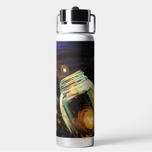 Firefly Mason Jar Moonlit Cottage Enchanted Night Water Bottle