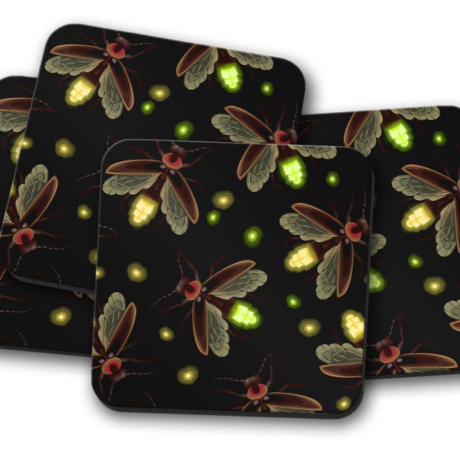 Firefly Moth Insect Bug | Moth Cork Coaster Set (Creator Uploaded)