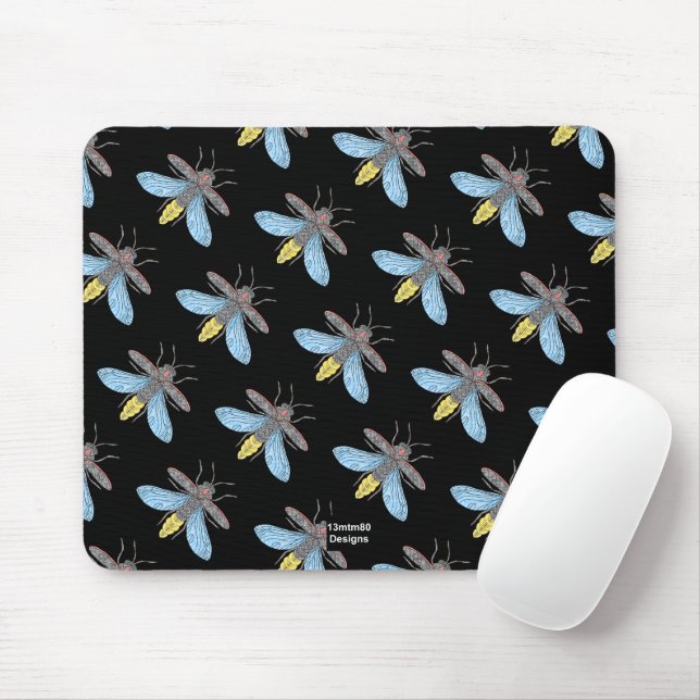 Firefly (pattern black) - Mouse Pad (With Mouse)