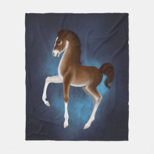 Firefly Stroll: Luminescent Wanderer in Blue Fleece Blanket