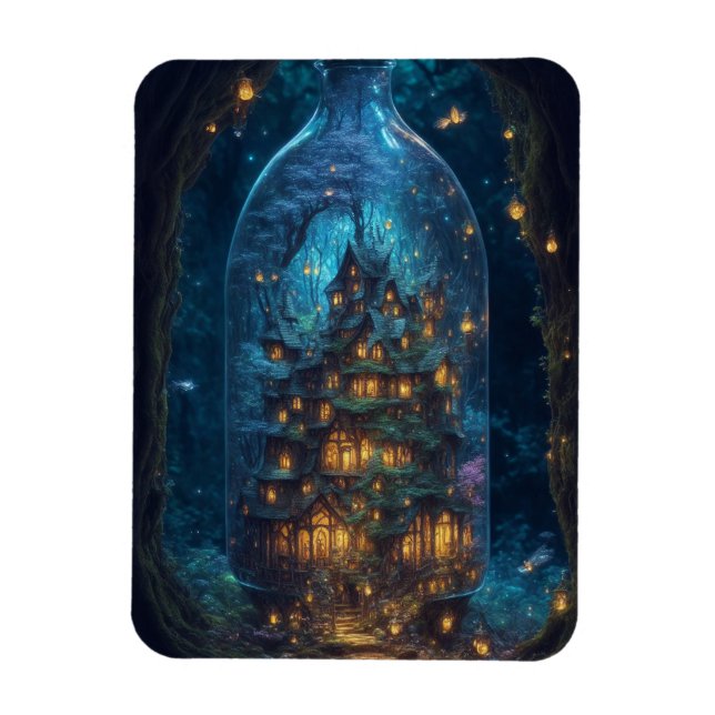 Firefly Village | Fantasy Digital Art  Magnet (Vertical)