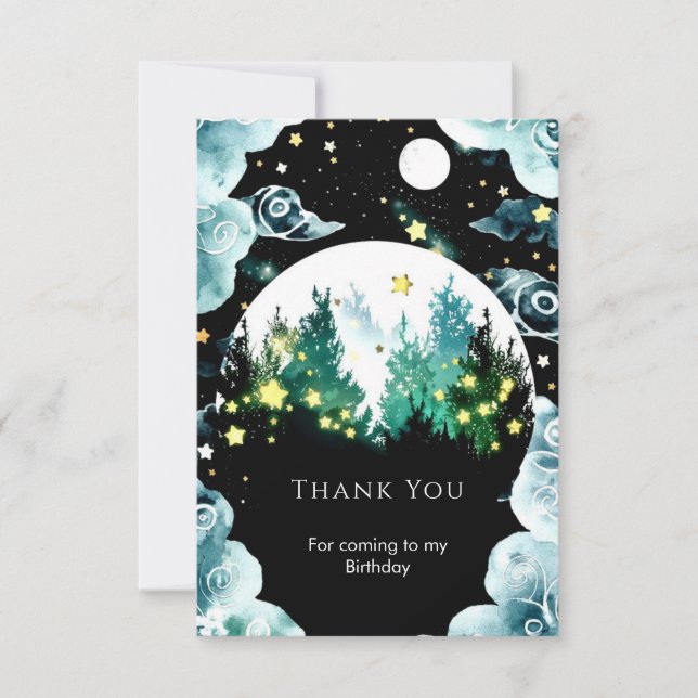 Firefly Whimsy Woodland Birthday Thank You Card (Front)