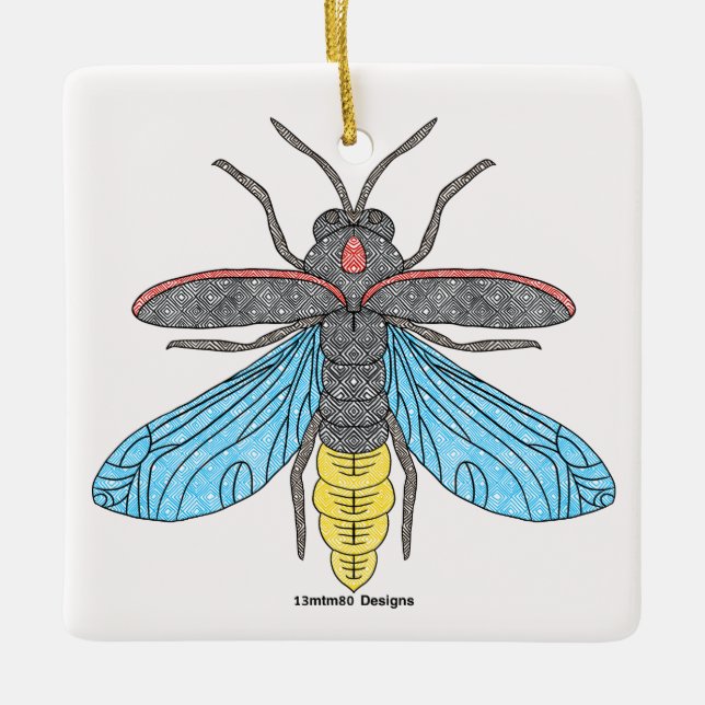 Firefly (white) - Ceramic Ornament (Front)