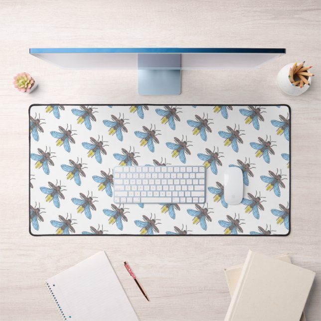 Firefly (white) - Desk Mat (Office 1)