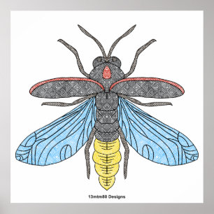 Firefly (white) - Poster Print