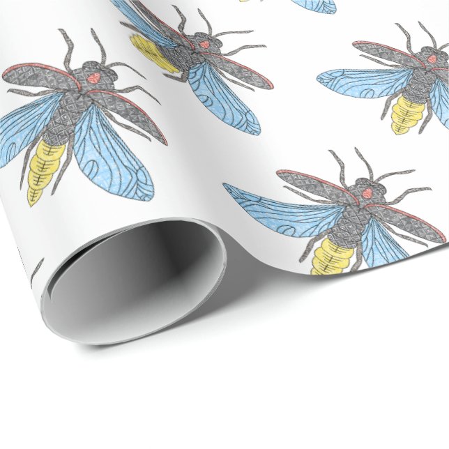 Firefly (white) - Wrapping Paper (Roll Corner)