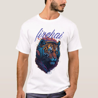 firehai tiger with headphone graphic design T-Shirt