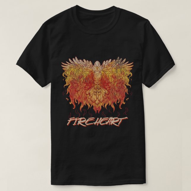 Fireheart Phoenix Bird Fire Love Mythical Magic Fa T-Shirt (Design Front)