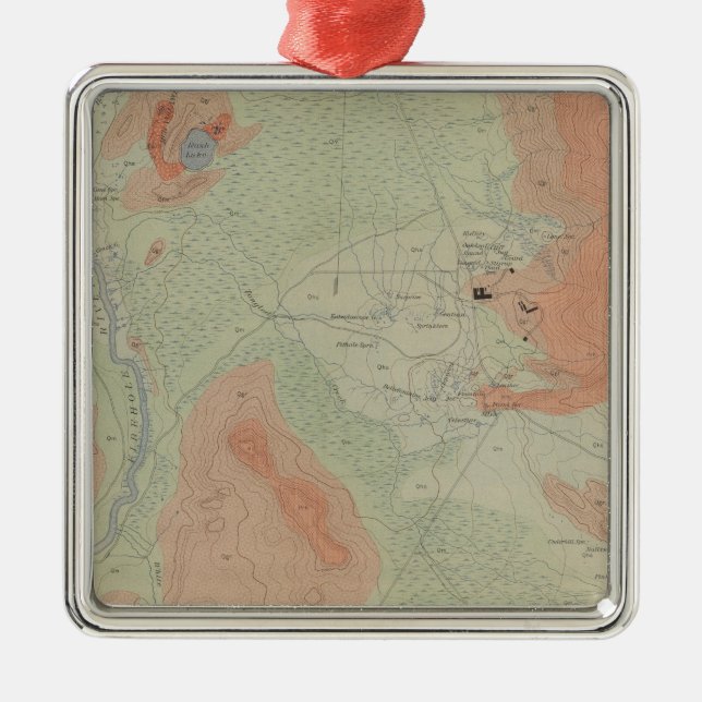 Firehole Geyser Basin Metal Tree Decoration (Front)