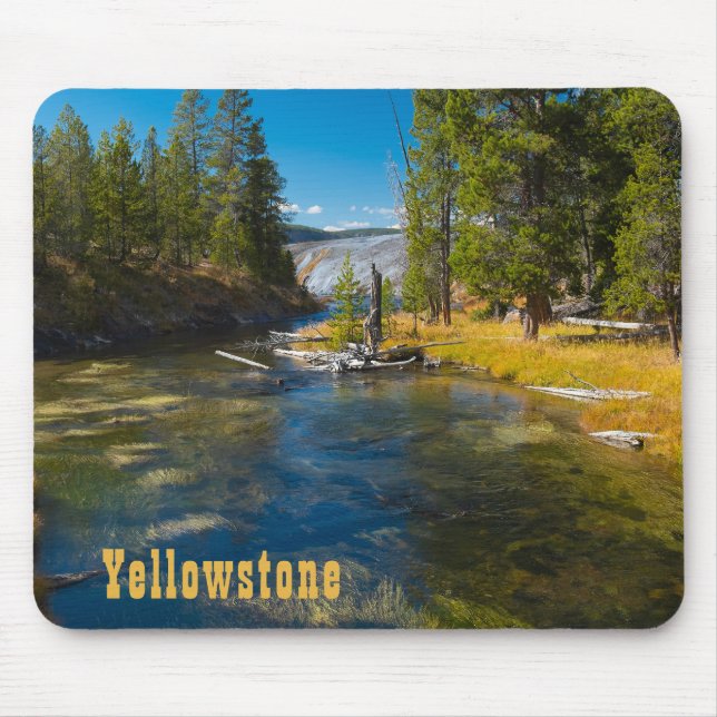 Firehole River Upper Geyser Basin Yellowstone Mouse Mat (Front)