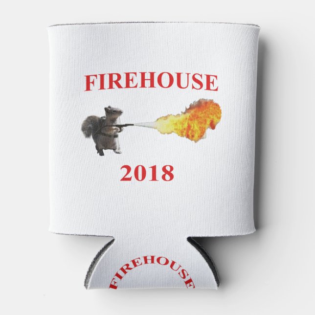 Firehouse Can Cooler with Word Cloud (Front)