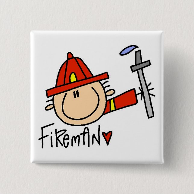 Fireman 15 Cm Square Badge (Front)