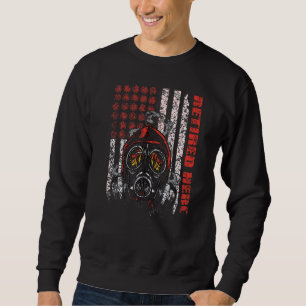 Fireman American Flag Gasmask Firefighter Retired Sweatshirt