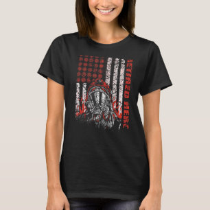 Fireman American Flag Gasmask Firefighter Retired  T-Shirt