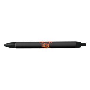 Fireman American Flag Red Line US Firefighter Black Ink Pen