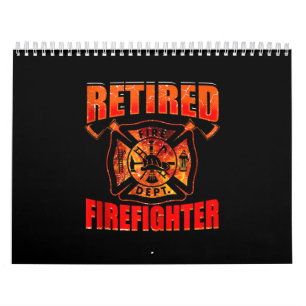 Fireman American Flag Red Line US Firefighter Calendar