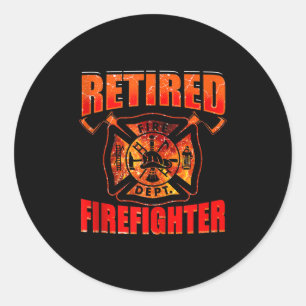 Fireman American Flag Red Line US Firefighter Classic Round Sticker