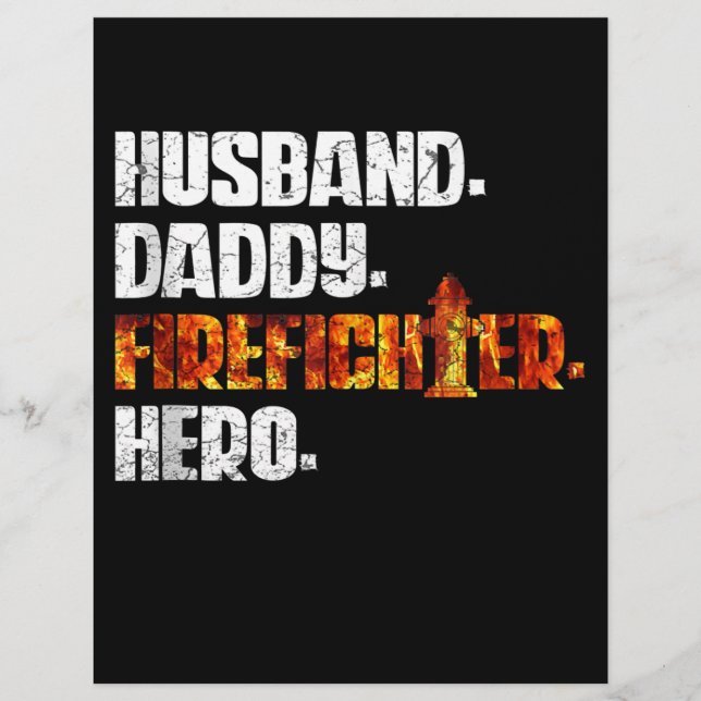 Fireman American Flag Red Line US Firefighter Dad Flyer (Front)