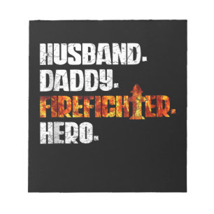 Fireman American Flag Red Line US Firefighter Dad Notepad