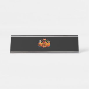 Fireman American Flag Red Line US Firefighter Gift Desk Name Plate