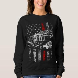 Fireman American Flag Thin Red Line Firefighter Sweatshirt