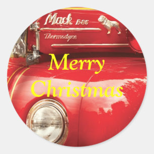 Fireman - An old fire truck Classic Round Sticker