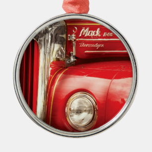 Fireman - An old fire truck Metal Tree Decoration